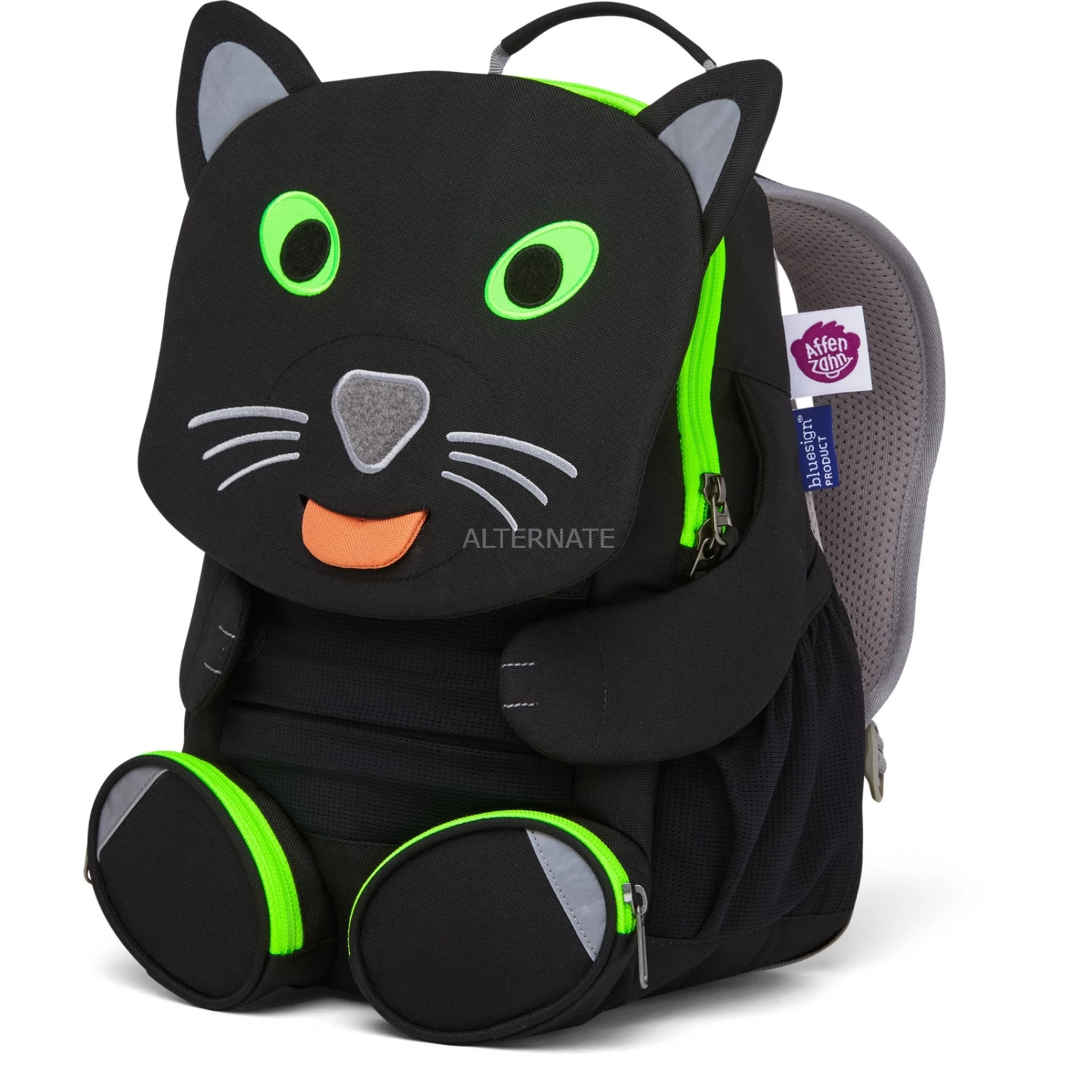 Kinderrucksäcke Affenzahn Großer Freund Schwarzer Panther, Rucksack (schwarz/neon-grün) 3 Kinderrucksäcke Affenzahn Großer Freund Schwarzer Panther, Rucksack (schwarz/neon-grün) – Bild 3