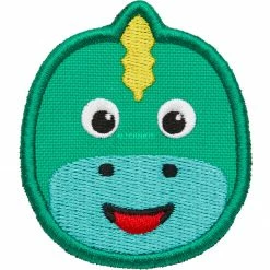 Kinderrucksäcke Affenzahn Klett-Badge Dinosaurier, Patch (türkis)