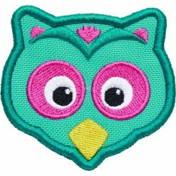 Kinderrucksäcke Affenzahn Klett-Badge Eule, Patch (türkis)