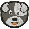 Kinderrucksäcke Affenzahn Klett-Badge Hund, Patch (grau)