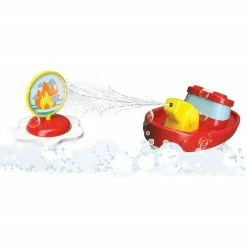 Bburago BB Junior Fire Boat Mit Spritze Und Zielscheibe, Wasserspielzeug (rot/weiß, 15 Cm)