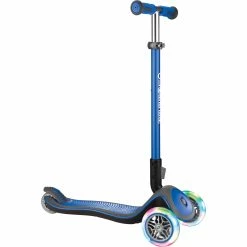 GLOBBER Elite Deluxe Mit Leuchtrollen, Scooter (blau)