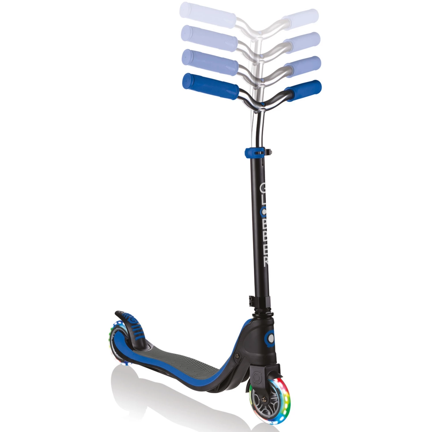 GLOBBER Flow 125 Mit Leuchtrollen, Scooter (blau/schwarz) 6 GLOBBER Flow 125 Mit Leuchtrollen, Scooter (blau/schwarz) – Bild 6