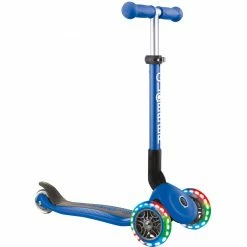 GLOBBER Junior Foldable Lights, Scooter (blau, Inkl. Rucksack)