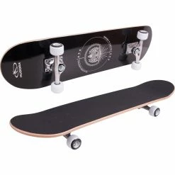 HUDORA Skateboard Columbia Heights . (schwarz/weiß, ABEC 3, Mit Rucksack)