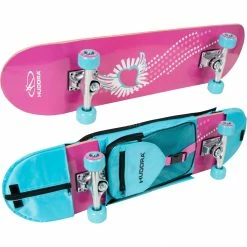 HUDORA Skateboard Skate Wonders (pink, ABEC 3, Mit Rucksack)