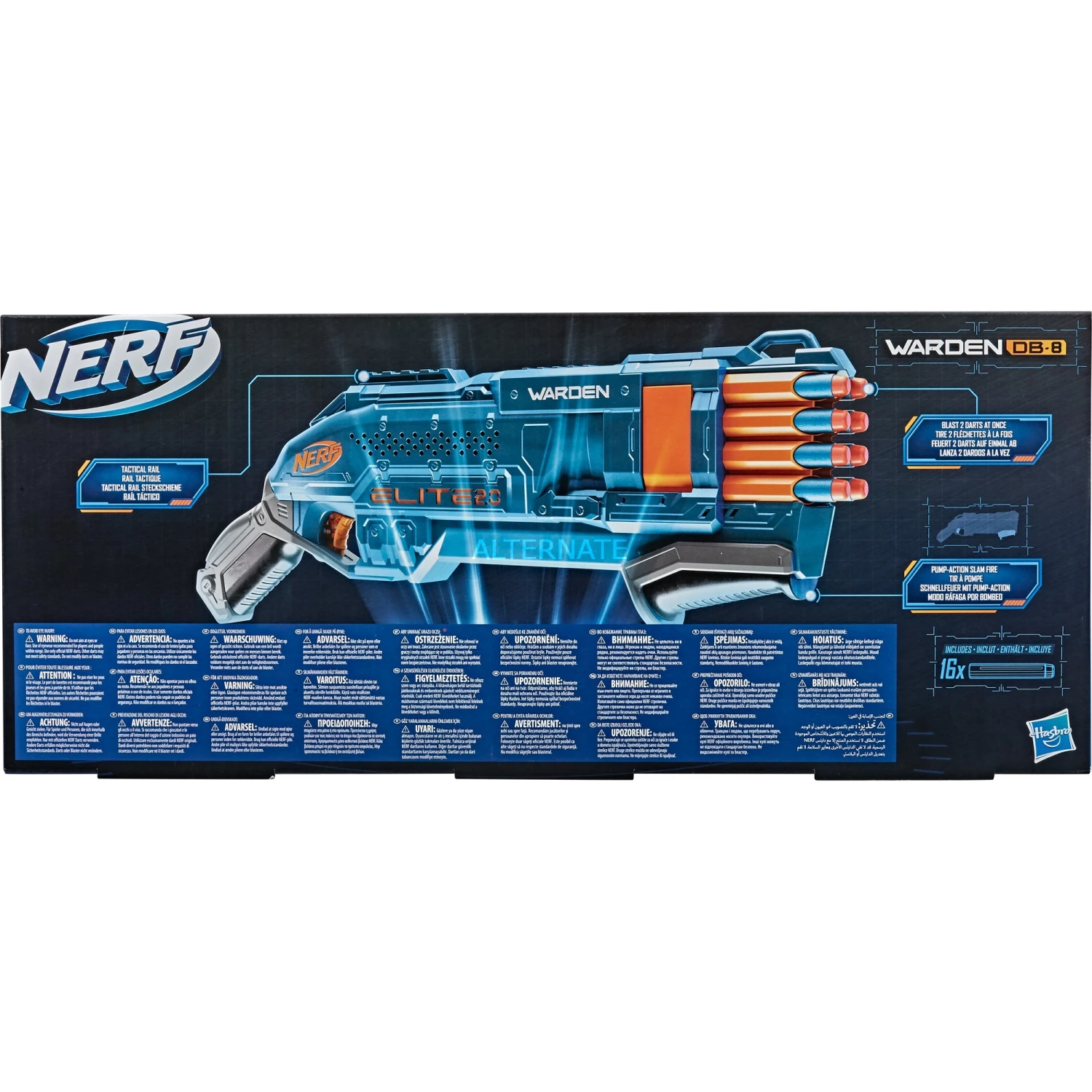 NERF Guns Hasbro Nerf Elite 2.0 Warden DB-8, Nerf Gun (blaugrau/orange, Frustfreie Verpackung) – Bild 4