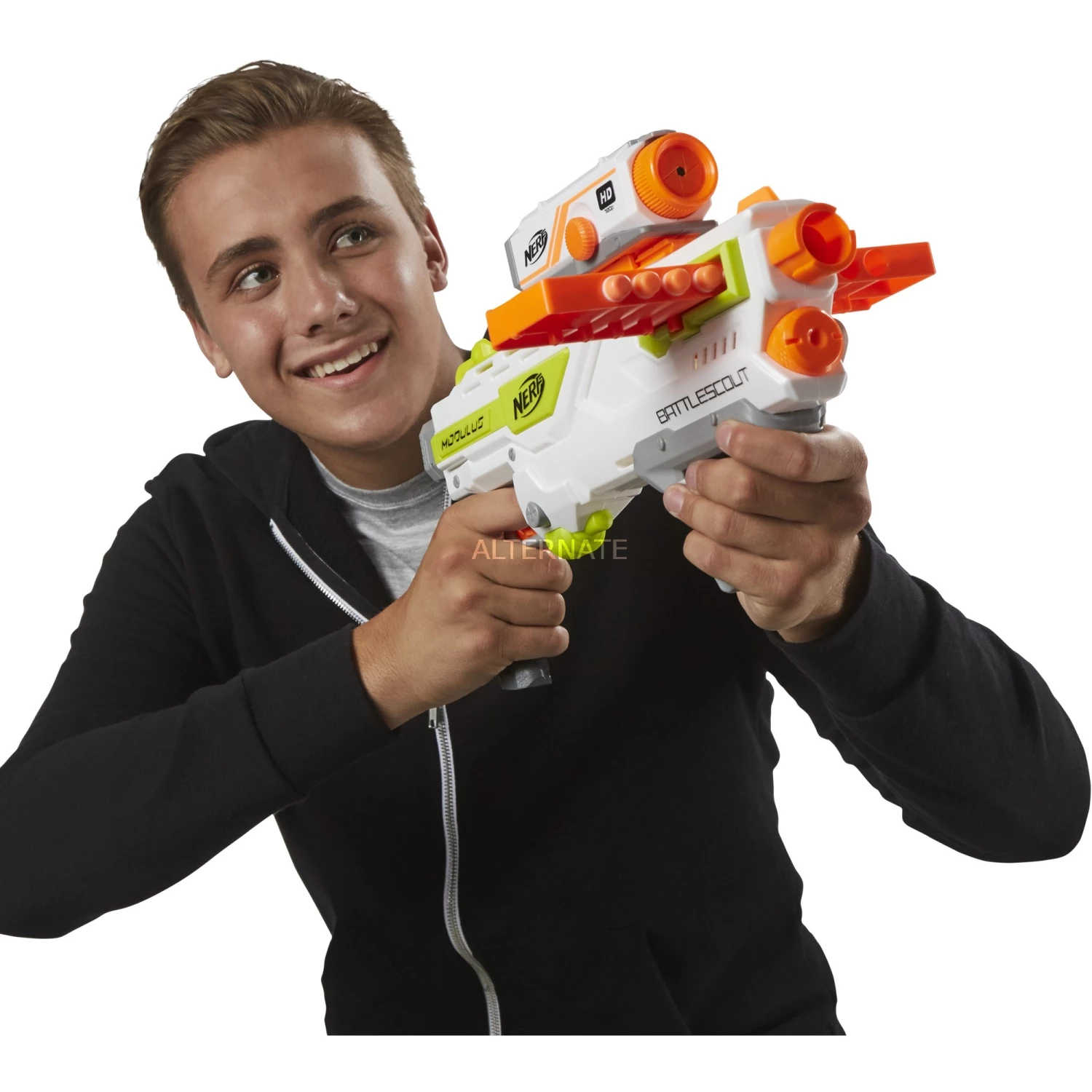 NERF Guns Hasbro Nerf N-Strike Elite Modulus BattleScout ICS-10, Nerf Gun (weiß/orange, Frustfreie Verpackung) – Bild 3