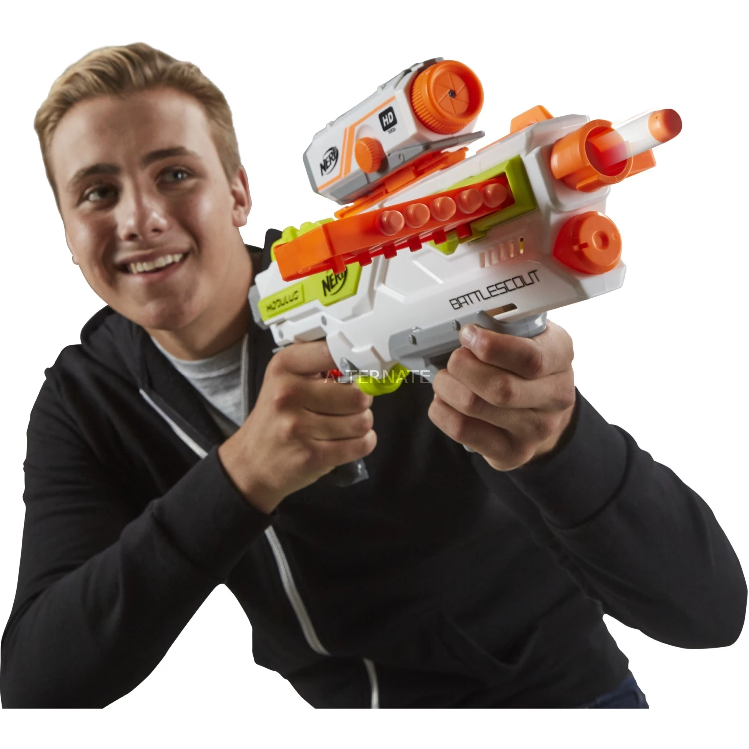 NERF Guns Hasbro Nerf N-Strike Elite Modulus BattleScout ICS-10, Nerf Gun (weiß/orange, Frustfreie Verpackung) – Bild 4