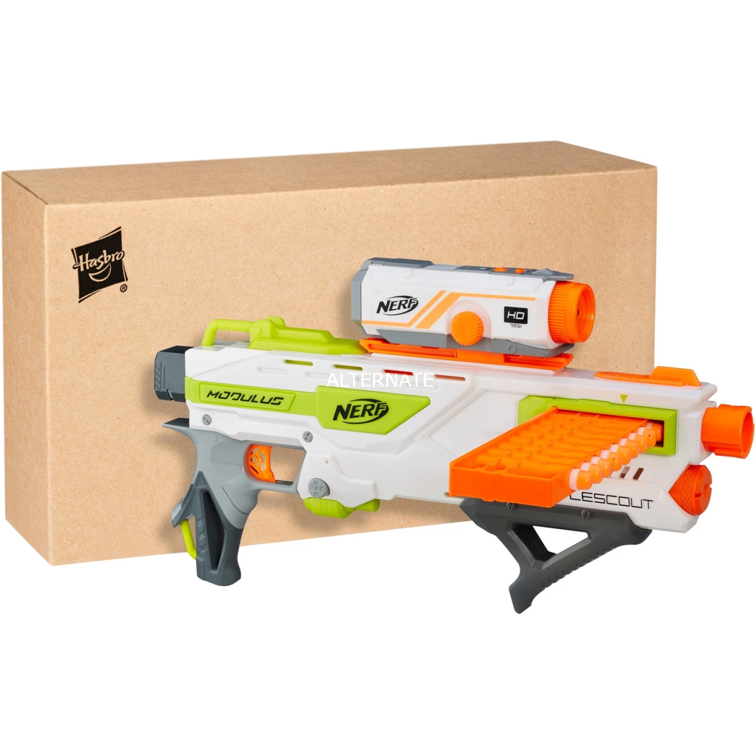 NERF Guns Hasbro Nerf N-Strike Elite Modulus BattleScout ICS-10, Nerf Gun (weiß/orange, Frustfreie Verpackung) – Bild 6