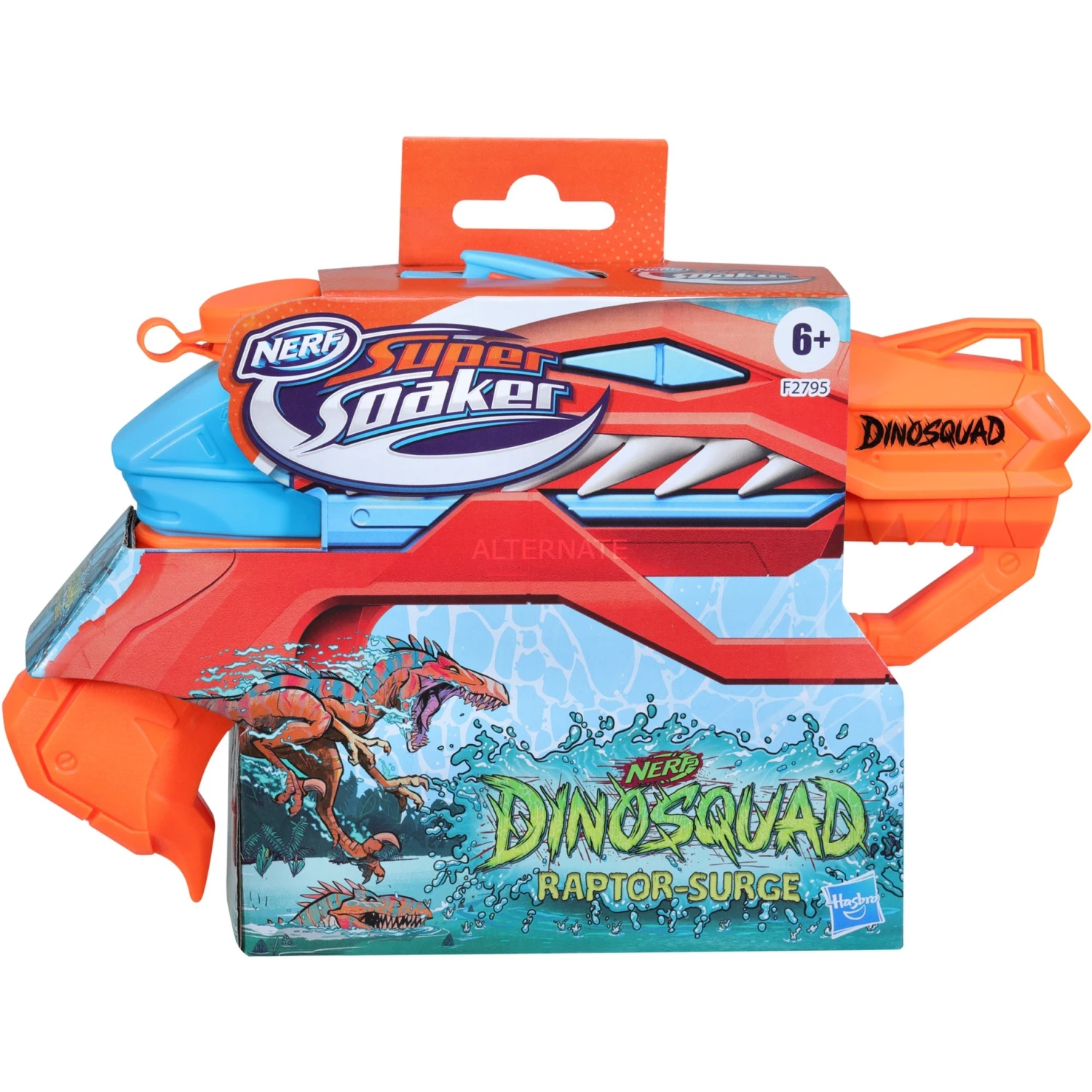 Wasserpistolen Hasbro Nerf Super Soaker DinoSquad Raptor-Surge, Wasserpistole (orange/hellblau) 2 Wasserpistolen Hasbro Nerf Super Soaker DinoSquad Raptor-Surge, Wasserpistole (orange/hellblau) – Bild 2