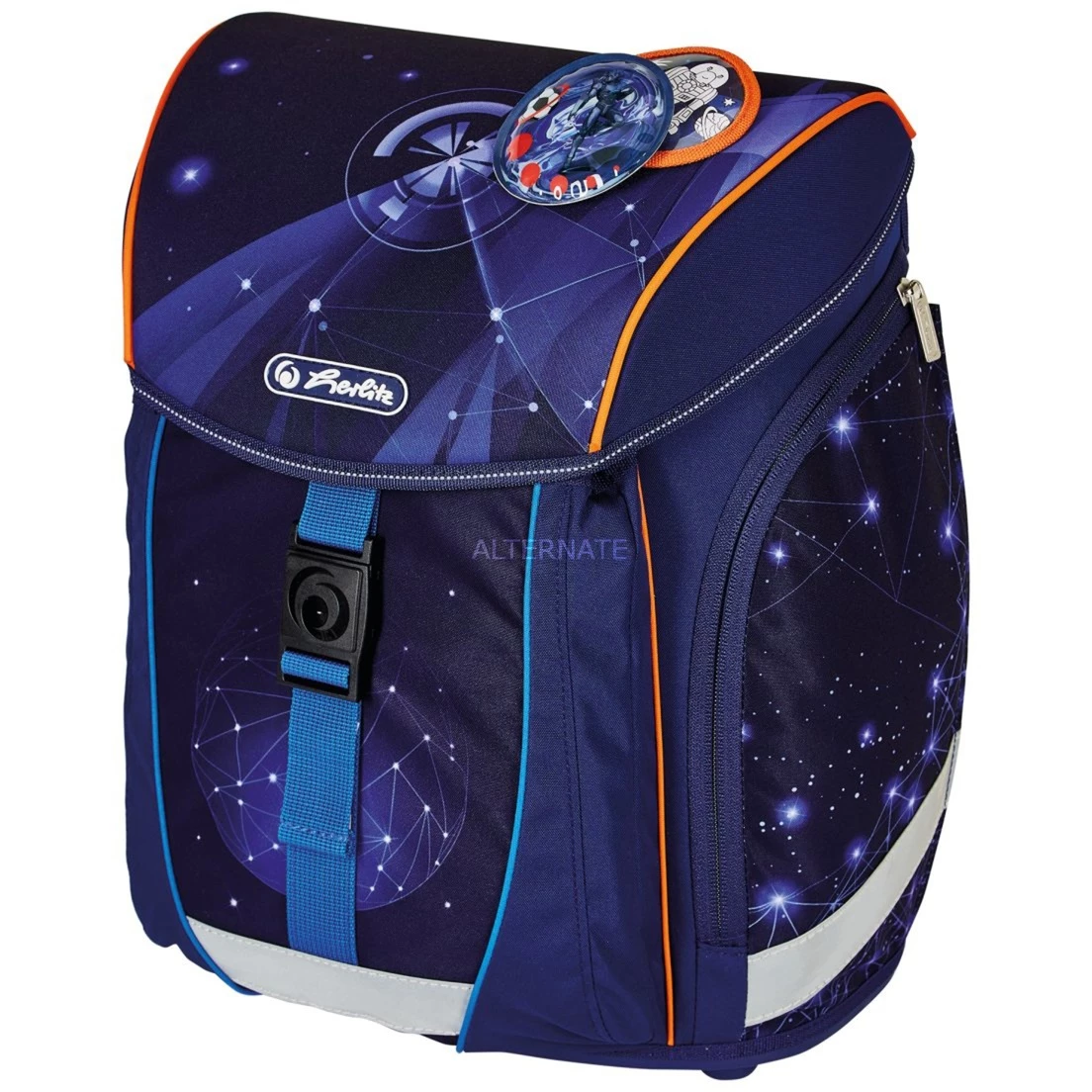 Schulbedarf Herlitz FiloLight Plus Galaxy Game, Schulranzen (dunkelblau/orange, Inkl. Befülltem 16 Tlg. Schüleretui, Faulenzer Mäppchen, Sportbeutel) 3 Schulbedarf Herlitz FiloLight Plus Galaxy Game, Schulranzen (dunkelblau/orange, Inkl. Befülltem 16 Tlg. Schüleretui, Faulenzer Mäppchen, Sportbeutel) – Bild 3