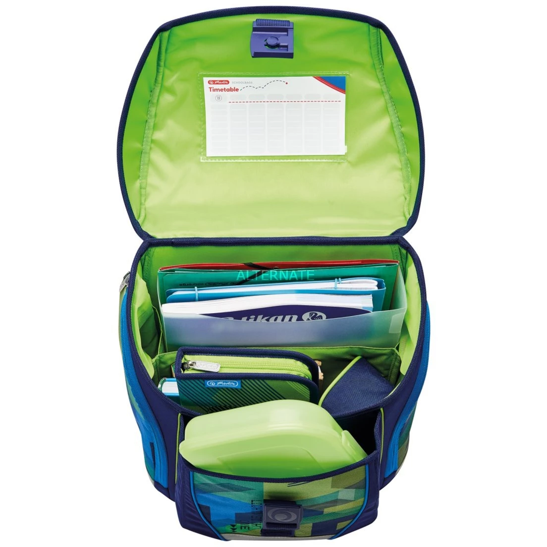 Schulbedarf Herlitz FiloLight Plus Green Goal, Schulranzen (blau/grün, Inkl. Befülltem 16 Tlg. Schüleretui, Faulenzer Mäppchen, Sportbeutel) 5 Schulbedarf Herlitz FiloLight Plus Green Goal, Schulranzen (blau/grün, Inkl. Befülltem 16 Tlg. Schüleretui, Faulenzer Mäppchen, Sportbeutel) – Bild 5