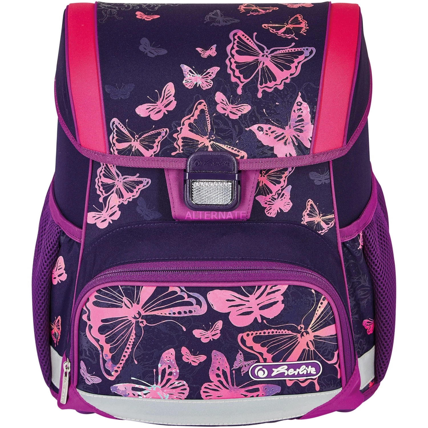 Schulbedarf Herlitz Loop Plus Butterflies, Schulranzen (lila, Inkl. 16 Tlg. Schüleretui, Faulenzermäppchen, Sportbeutel) 2 Schulbedarf Herlitz Loop Plus Butterflies, Schulranzen (lila, Inkl. 16 Tlg. Schüleretui, Faulenzermäppchen, Sportbeutel) – Bild 2