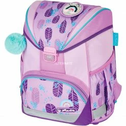 Schulbedarf Herlitz UltraLight Plus Rainbow Feathers, Schulranzen (pink/lila, Inkl. 16 Tlg. Schüleretui, Faulenzermäppchen, Sportbeutel) -Outdoor-Spielzeug Verkäufe Herlitz UltraLight Plus Rainbow Feathers Schulranzen@@1815522 2