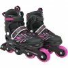 L.A. Sports Inline Skates Soft-Boot Stripes Gr. 29-33, Inline-Skates (pink/schwarz, Verstellbar)