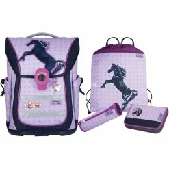 Schreibwaren McNeill Ergo PURE Flex Stormy, Schulranzen (rosa/lila, 4 Teilig)