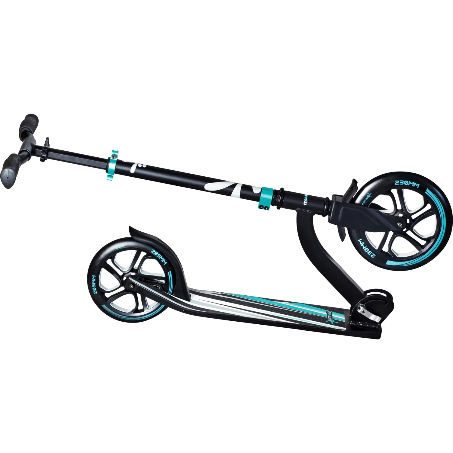 Muuwmi Aluminium Scooter Pro 230/205 Mm (schwarz/türkis) 2 Muuwmi Aluminium Scooter Pro 230/205 Mm (schwarz/türkis) – Bild 2