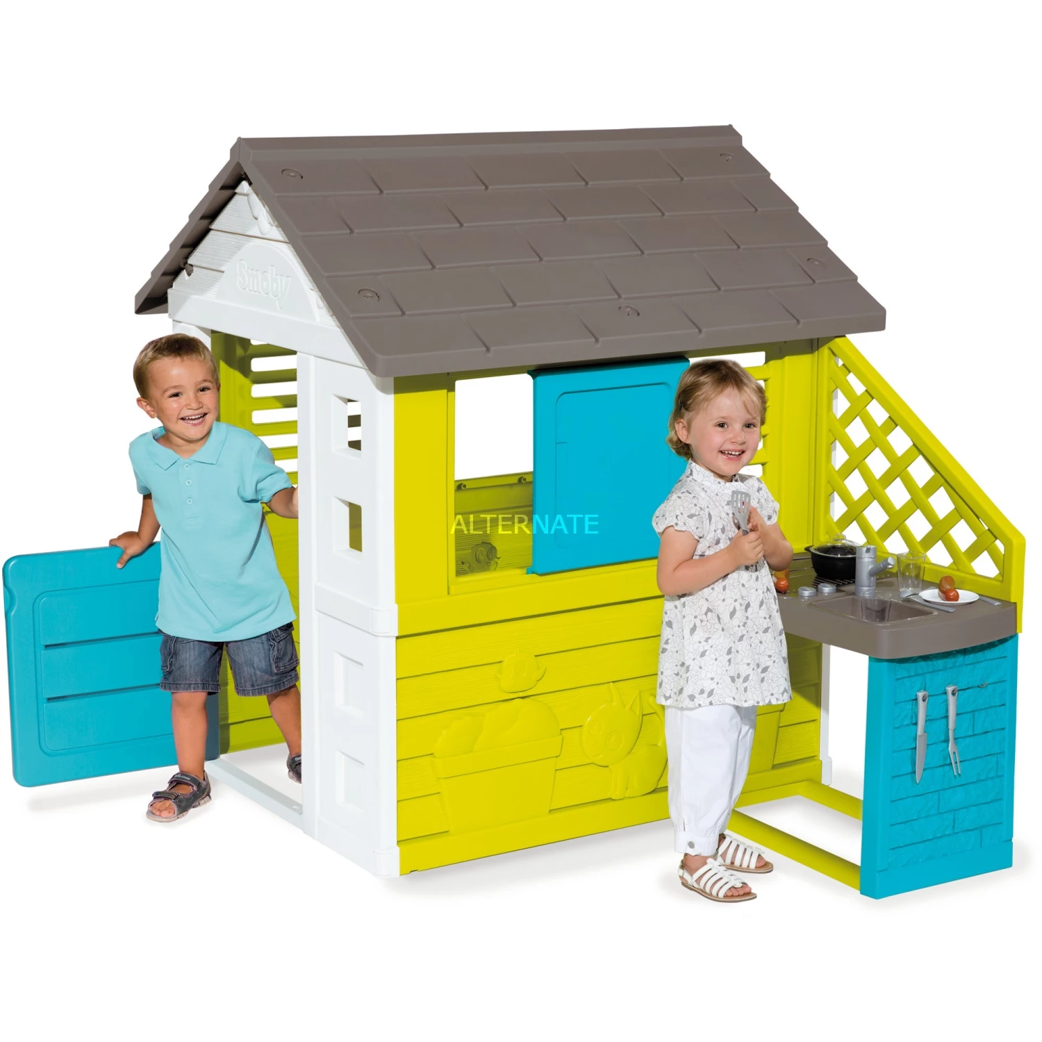 Gartenspielgeräte Smoby Pretty Spielhaus Mit Sommerküche, Gartenspielgerät (türkis/grün) 2 Gartenspielgeräte Smoby Pretty Spielhaus Mit Sommerküche, Gartenspielgerät (türkis/grün) – Bild 2